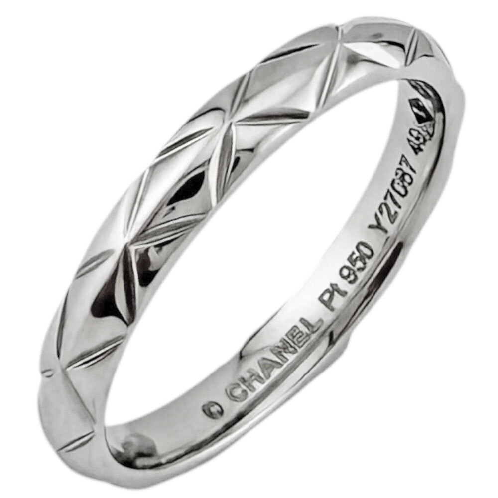 Chanel Matelassé Ring, Platinum Pt950, Women's CHANEL